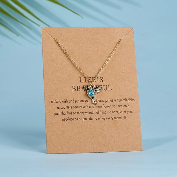 💎NWT Crystal Hummingbird Necklace - Picture 9 of 9